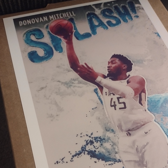 DONOVAN MITCHELL UTAH JAZZ SPLASH! COLOR ART 8.5x11 WALL NBA REPRINT POSTER NEW! - Picture 2 of 4